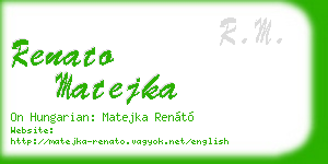 renato matejka business card