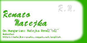 renato matejka business card